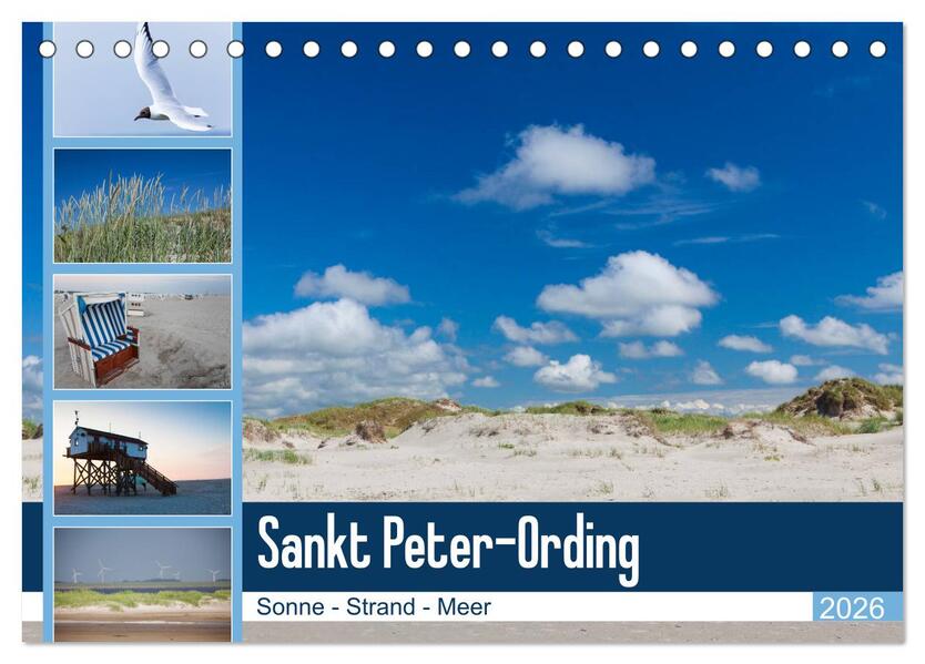 Sankt Peter-Ording. Sonne - Strand - Meer (Tischkalender 2026 DIN A5 quer) CALVENDO Monatskalender