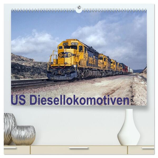 US Diesellokomotiven (hochwertiger Premium Wandkalender 2026 DIN A2 quer) Kunstdruck in Hochglanz