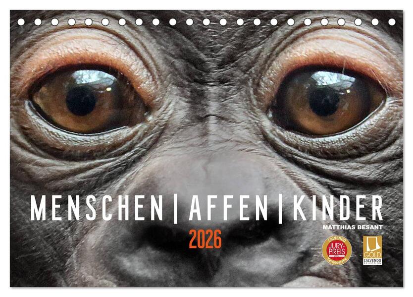 MENSCHEN-AFFEN-KINDER (Tischkalender 2026 DIN A5 quer) CALVENDO Monatskalender