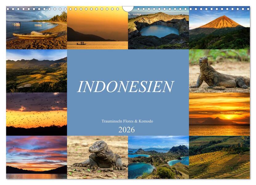Indonesien - Inselparadies Flores & Komodo (Wandkalender 2026 DIN A3 quer) CALVENDO Monatskalender