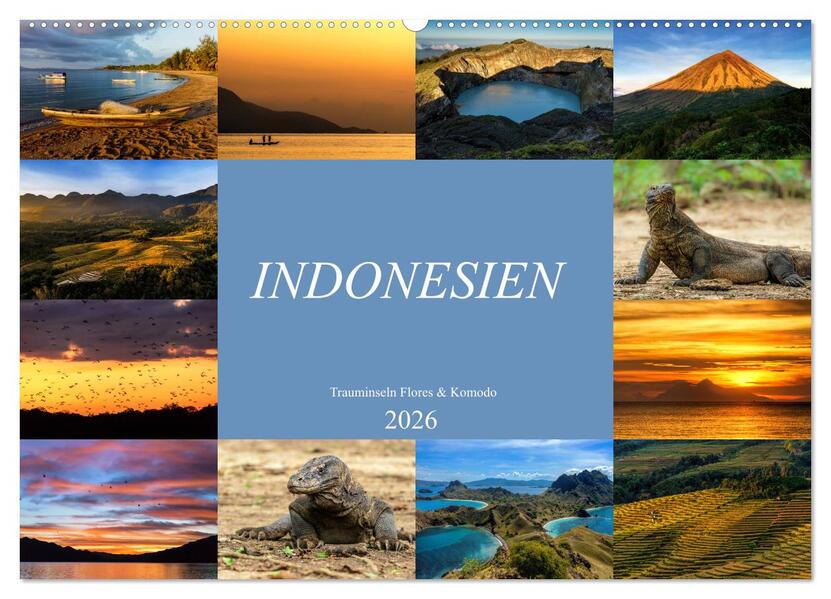 Indonesien - Inselparadies Flores & Komodo (Wandkalender 2026 DIN A2 quer) CALVENDO Monatskalender