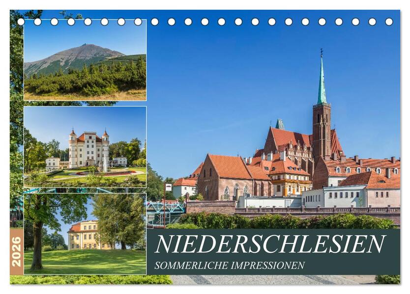 NIEDERSCHLESIEN Sommerliche Impressionen (Tischkalender 2026 DIN A5 quer) CALVENDO Monatskalender