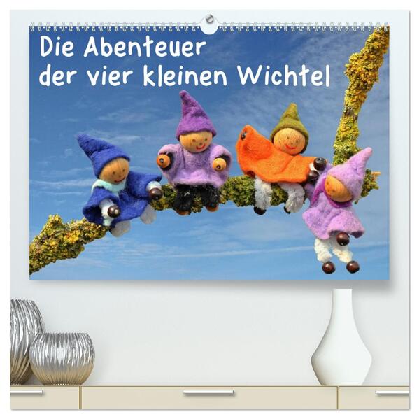 Die Abenteuer der vier kleinen Wichtel (hochwertiger Premium Wandkalender 2026 DIN A2 quer) Kunstdruck in Hochglanz