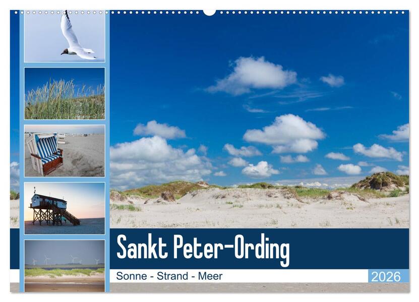 Sankt Peter-Ording. Sonne - Strand - Meer (Wandkalender 2026 DIN A2 quer) CALVENDO Monatskalender