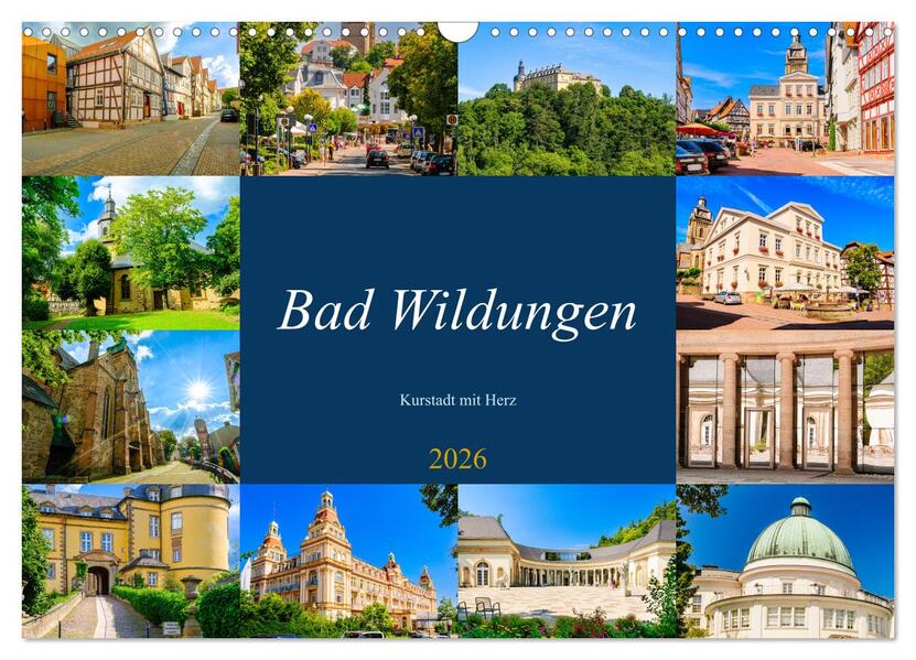 Bad Wildungen Kurstadt mit Herz (Wandkalender 2026 DIN A3 quer) CALVENDO Monatskalender