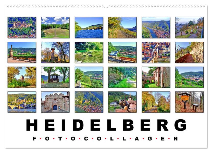 Heidelberg Fotocollagen (Wandkalender 2026 DIN A2 quer) CALVENDO Monatskalender