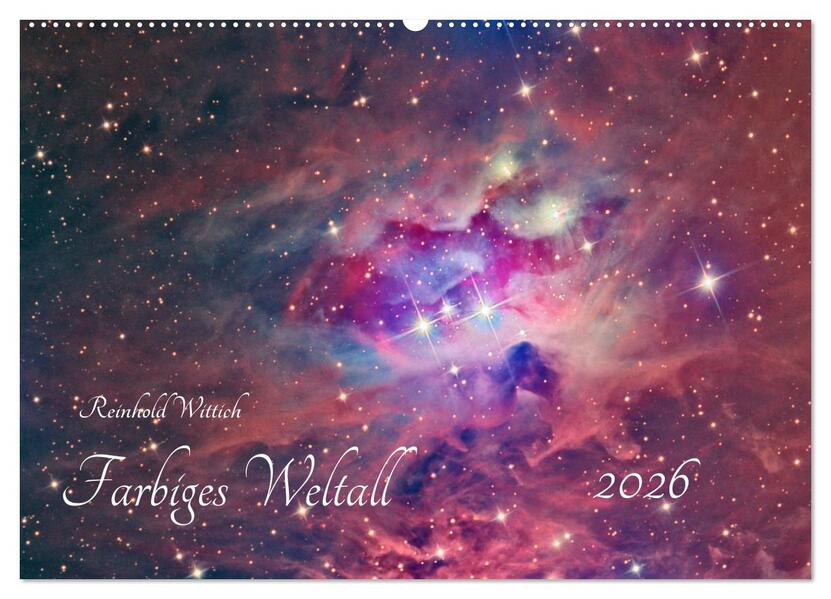Farbiges Weltall (Wandkalender 2026 DIN A2 quer) CALVENDO Monatskalender