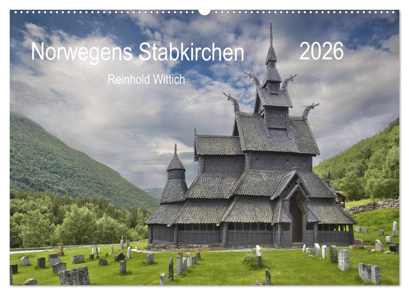 Norwegens Stabkirchen (Wandkalender 2026 DIN A2 quer) CALVENDO Monatskalender