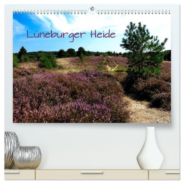 Lüneburger Heide (hochwertiger Premium Wandkalender 2026 DIN A2 quer) Kunstdruck in Hochglanz