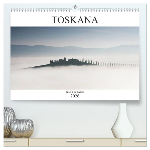 Toskana - Inseln im Nebel (hochwertiger Premium Wandkalender 2026 DIN A2 quer) Kunstdruck in Hochglanz