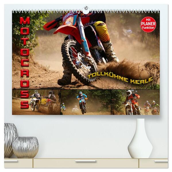 Motocross - tollkühne Kerle (hochwertiger Premium Wandkalender 2026 DIN A2 quer) Kunstdruck in Hochglanz