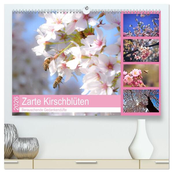 Zarte Kirschblüten - Berauschende Gedankendüfte (hochwertiger Premium Wandkalender 2026 DIN A2 quer) Kunstdruck in Hochglanz