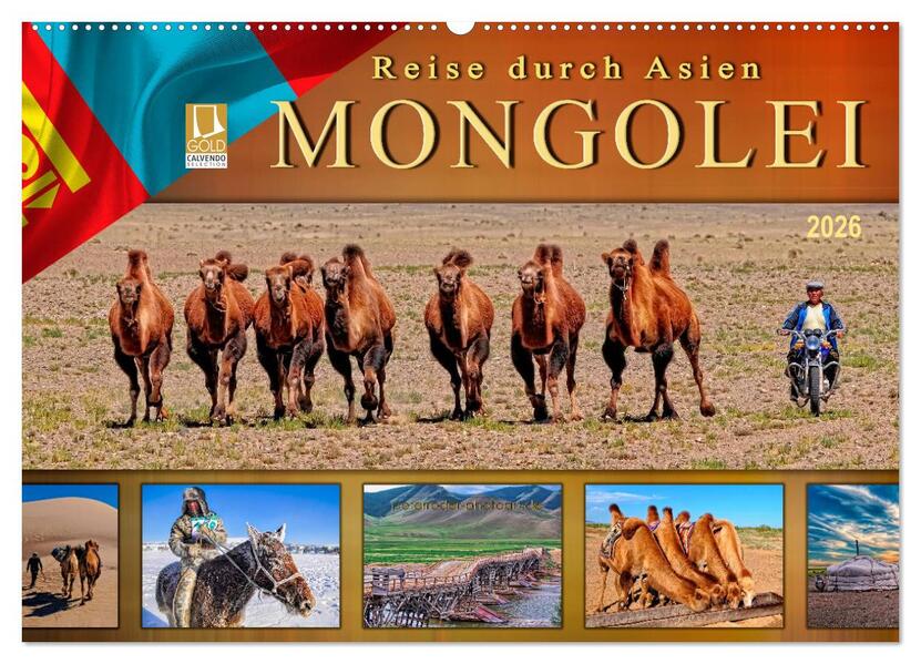 Reise durch Asien - Mongolei (Wandkalender 2026 DIN A2 quer) CALVENDO Monatskalender