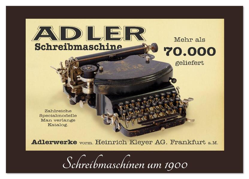 Schreibmaschinen um 1900 (Wandkalender 2026 DIN A2 quer) CALVENDO Monatskalender