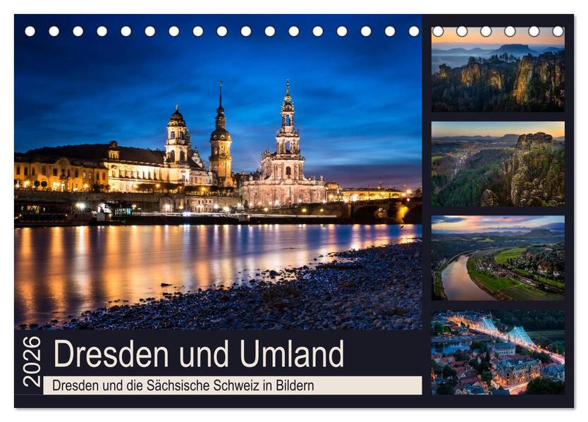 Dresden und Umland (Tischkalender 2026 DIN A5 quer) CALVENDO Monatskalender