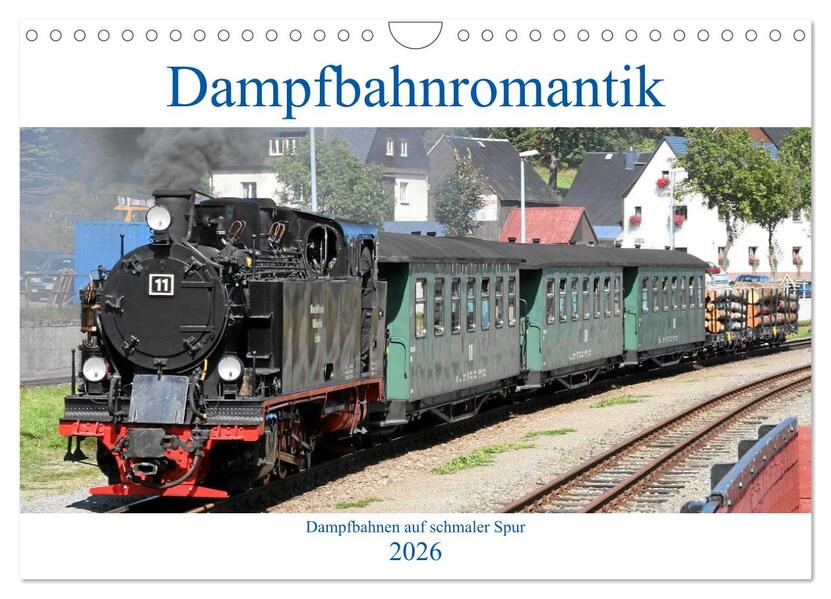 Dampfbahnromantik - Dampfbahnen auf schmaler Spur (Wandkalender 2026 DIN A4 quer) CALVENDO Monatskalender