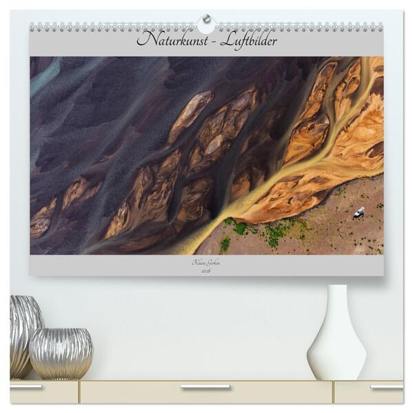 Naturkunst - Luftbilder (hochwertiger Premium Wandkalender 2026 DIN A2 quer) Kunstdruck in Hochglanz