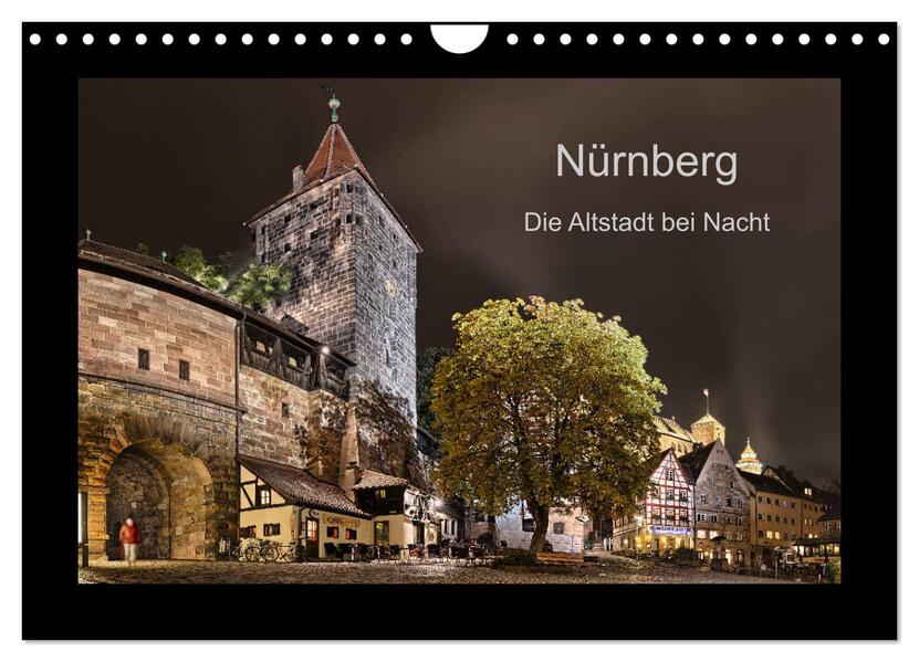 Nürnberg - Die Altstadt bei Nacht (Wandkalender 2026 DIN A4 quer) CALVENDO Monatskalender