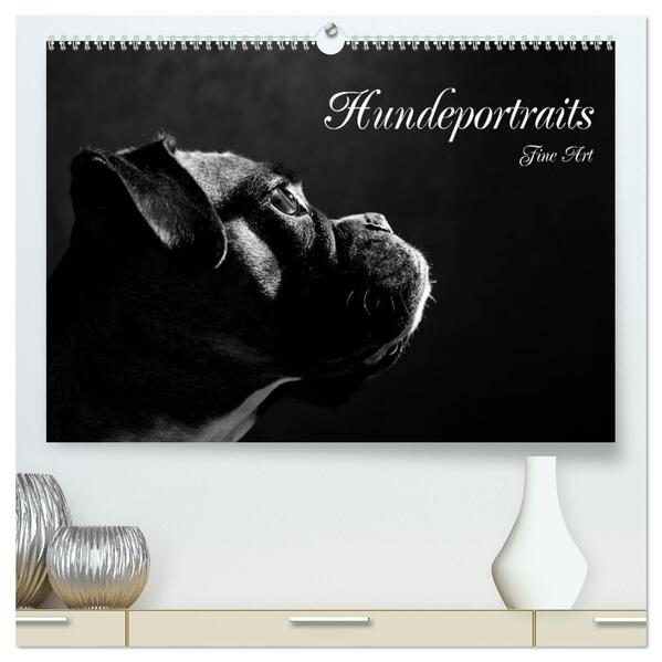 Hundeportraits Fine Art (hochwertiger Premium Wandkalender 2026 DIN A2 quer) Kunstdruck in Hochglanz