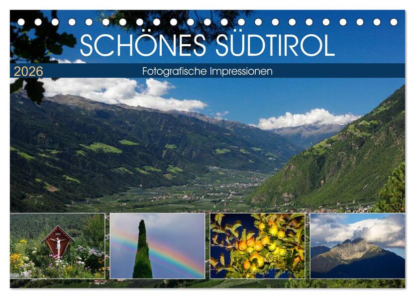Schönes Südtirol (Tischkalender 2026 DIN A5 quer) CALVENDO Monatskalender
