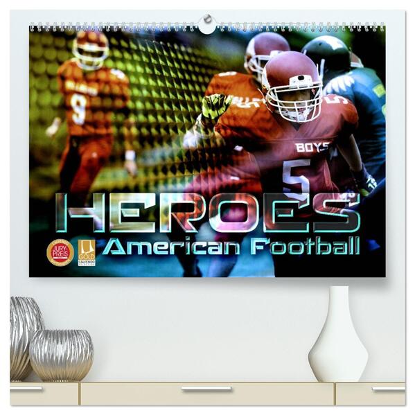 HEROES - American Football (hochwertiger Premium Wandkalender 2026 DIN A2 quer) Kunstdruck in Hochglanz
