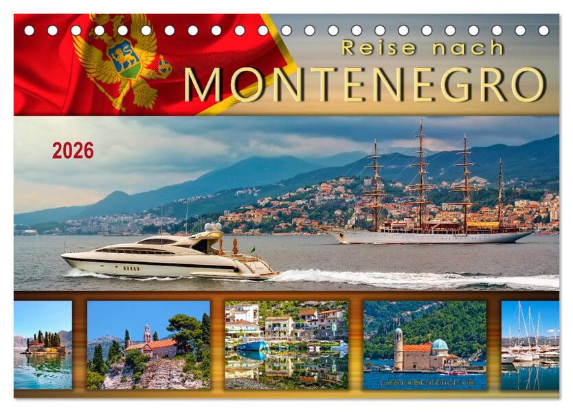 Reise nach Montenegro (Tischkalender 2026 DIN A5 quer) CALVENDO Monatskalender