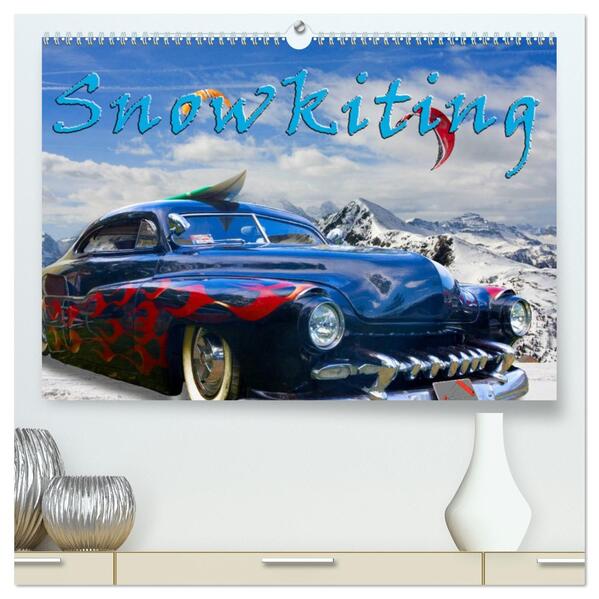 Snowkiting (hochwertiger Premium Wandkalender 2026 DIN A2 quer) Kunstdruck in Hochglanz