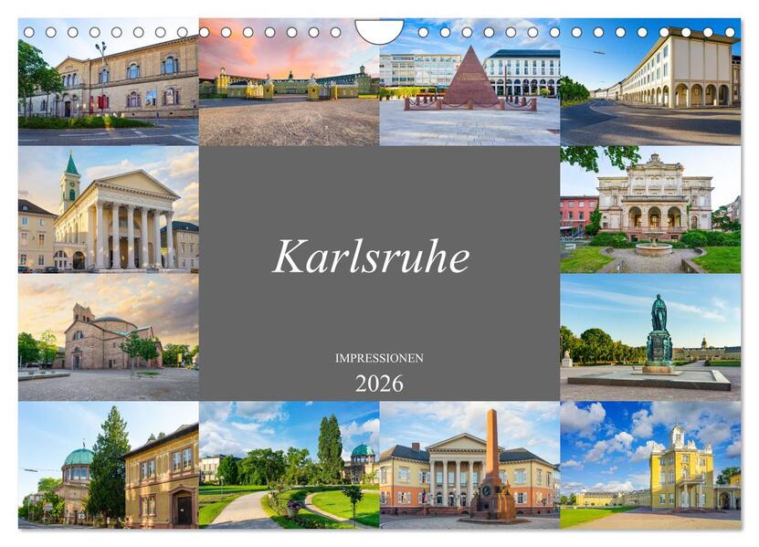 Karlsruhe Impressionen (Wandkalender 2026 DIN A4 quer) CALVENDO Monatskalender