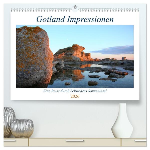 Gotland Impressionen (hochwertiger Premium Wandkalender 2026 DIN A2 quer) Kunstdruck in Hochglanz