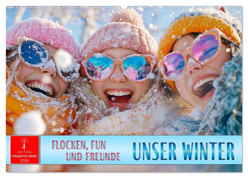 Unser Winter - Flocken Fun und Freunde (Wandkalender 2026 DIN A2 quer) CALVENDO Monatskalender