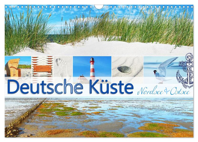 Deutsche Küste - Nordsee und Ostsee (Wandkalender 2026 DIN A3 quer) CALVENDO Monatskalender