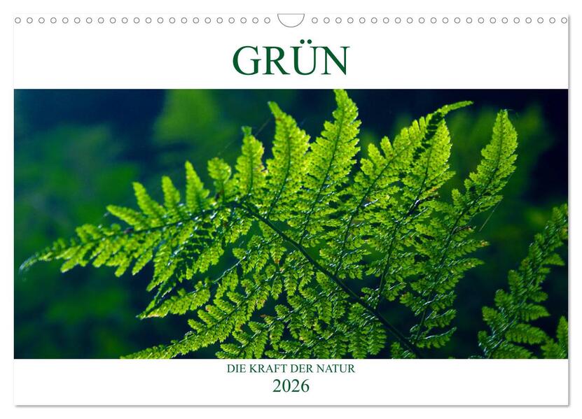 GRÜN . Die Kraft der Natur (Wandkalender 2026 DIN A3 quer) CALVENDO Monatskalender