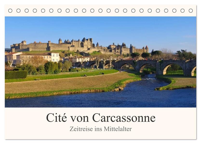 Cite von Carcassonne - Zeitreise ins Mittelalter (Tischkalender 2026 DIN A5 quer) CALVENDO Monatskalender