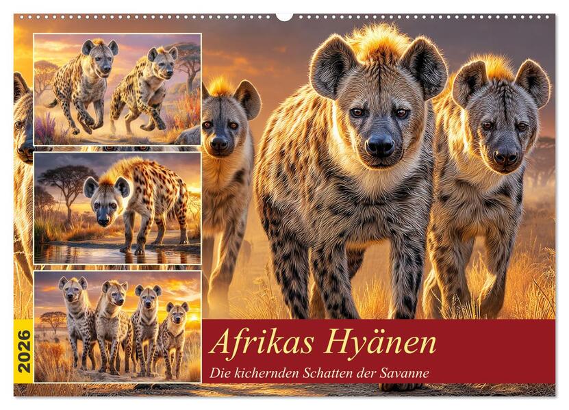 Afrikas Hyänen. Die kichernden Schatten der Savanne (Wandkalender 2026 DIN A2 quer) CALVENDO Monatskalender