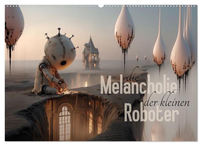Die Melancholie der kleinen Roboter (Wandkalender 2026 DIN A2 quer) CALVENDO Monatskalender