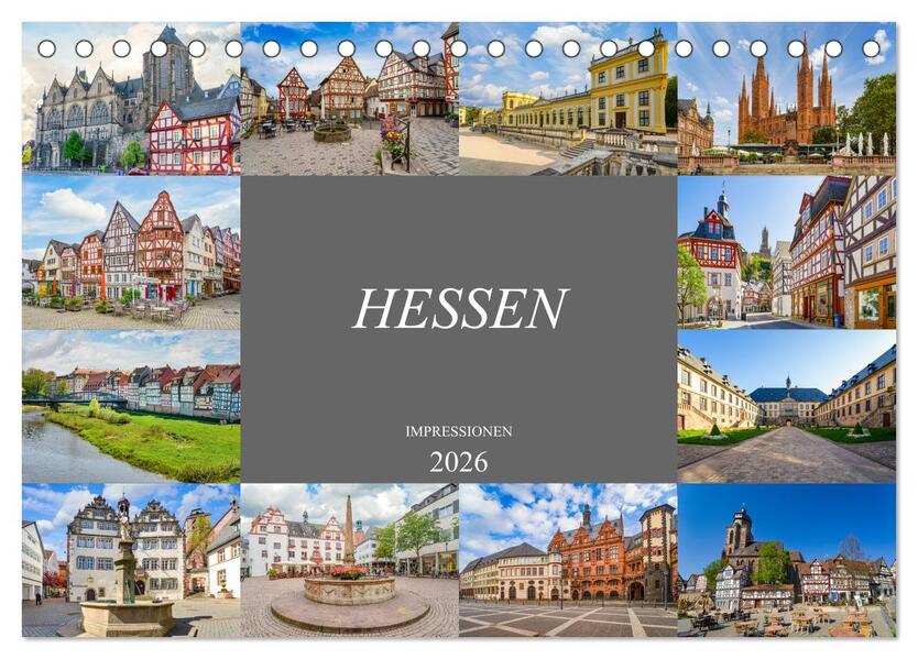 Hessen Impressionen (Tischkalender 2026 DIN A5 quer) CALVENDO Monatskalender