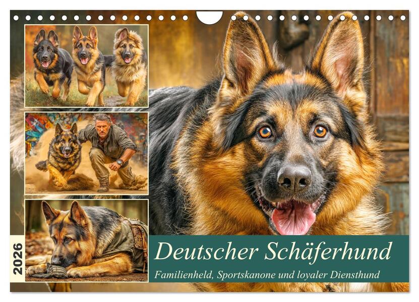 Deutscher Schäferhund. Familienheld Sportskanone und loyaler Diensthund (Wandkalender 2026 DIN A4 quer) CALVENDO Monatskalender