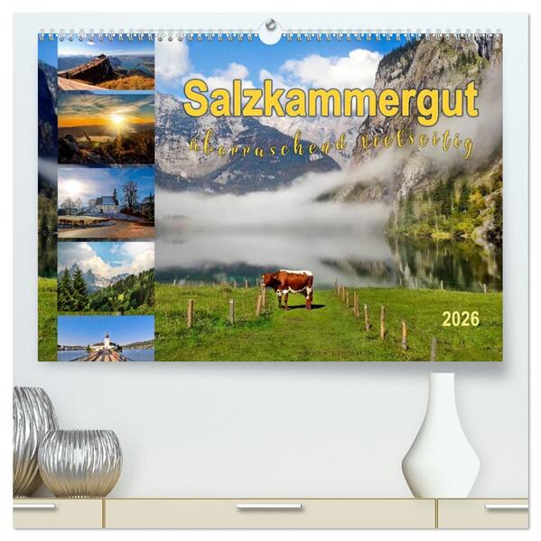 Salzkammergut überraschend vielseitig (hochwertiger Premium Wandkalender 2026 DIN A2 quer) Kunstdruck in Hochglanz
