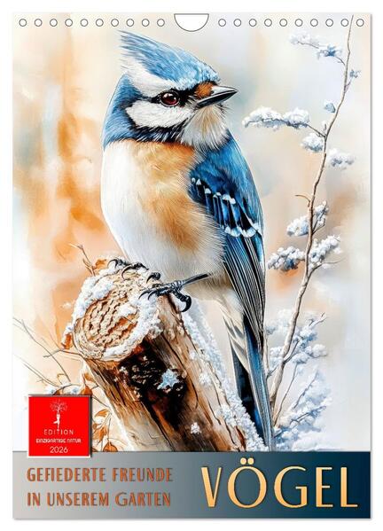 Vögel - gefiederte Freunde in unserem Garten (Wandkalender 2026 DIN A4 hoch) CALVENDO Monatskalender