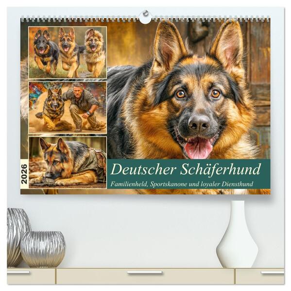 Deutscher Schäferhund. Familienheld Sportskanone und loyaler Diensthund (hochwertiger Premium Wandkalender 2026 DIN A2 quer) Kunstdruck in Hochglanz