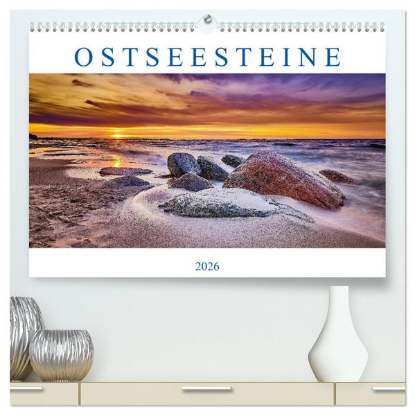Ostseesteine (hochwertiger Premium Wandkalender 2026 DIN A2 quer) Kunstdruck in Hochglanz