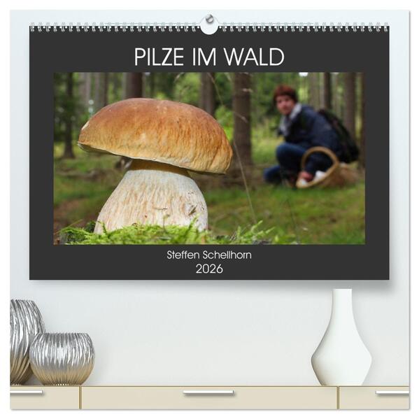 PILZE IM WALD (hochwertiger Premium Wandkalender 2026 DIN A2 quer) Kunstdruck in Hochglanz