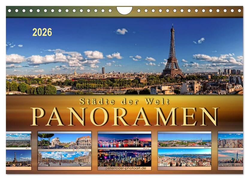 Städte der Welt Panoramen (Wandkalender 2026 DIN A4 quer) CALVENDO Monatskalender