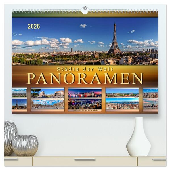Städte der Welt Panoramen (hochwertiger Premium Wandkalender 2026 DIN A2 quer) Kunstdruck in Hochglanz