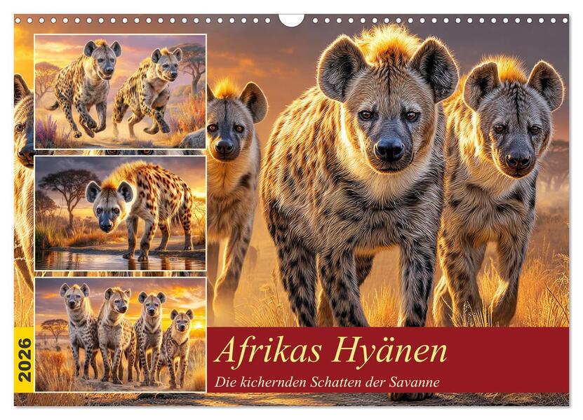 Afrikas Hyänen. Die kichernden Schatten der Savanne (Wandkalender 2026 DIN A3 quer) CALVENDO Monatskalender
