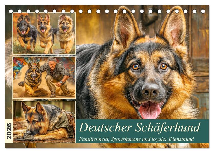 Deutscher Schäferhund. Familienheld Sportskanone und loyaler Diensthund (Tischkalender 2026 DIN A5 quer) CALVENDO Monatskalender