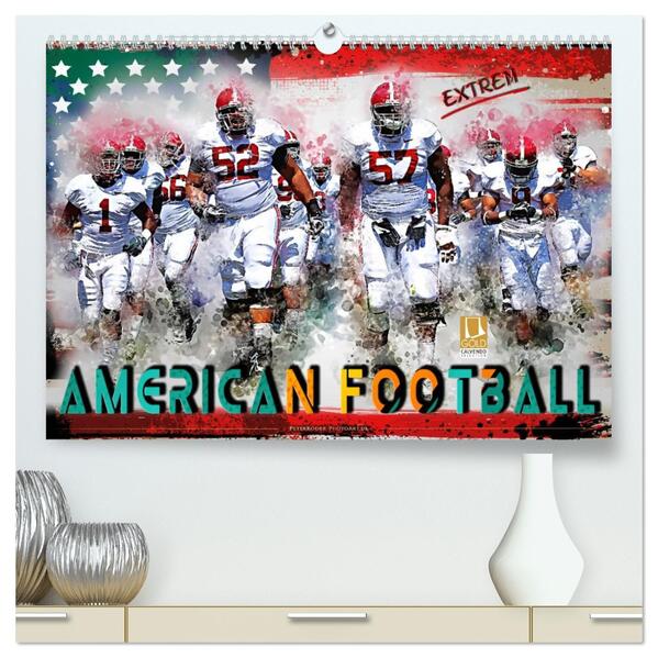 American Football extrem (hochwertiger Premium Wandkalender 2026 DIN A2 quer) Kunstdruck in Hochglanz