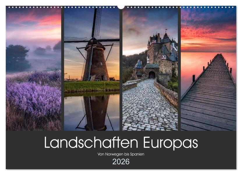 Landschaften Europas (Wandkalender 2026 DIN A2 quer) CALVENDO Monatskalender