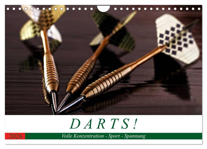 Darts. Konzentration - Sport - Spannung (Wandkalender 2026 DIN A4 quer) CALVENDO Monatskalender