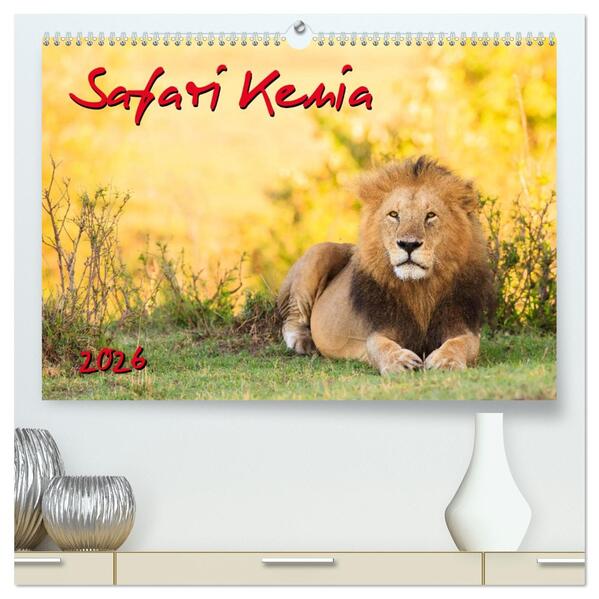 Safari Kenia (hochwertiger Premium Wandkalender 2026 DIN A2 quer) Kunstdruck in Hochglanz
